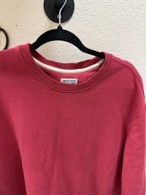 Life Is Good Crewneck Sweatshirt - Rose